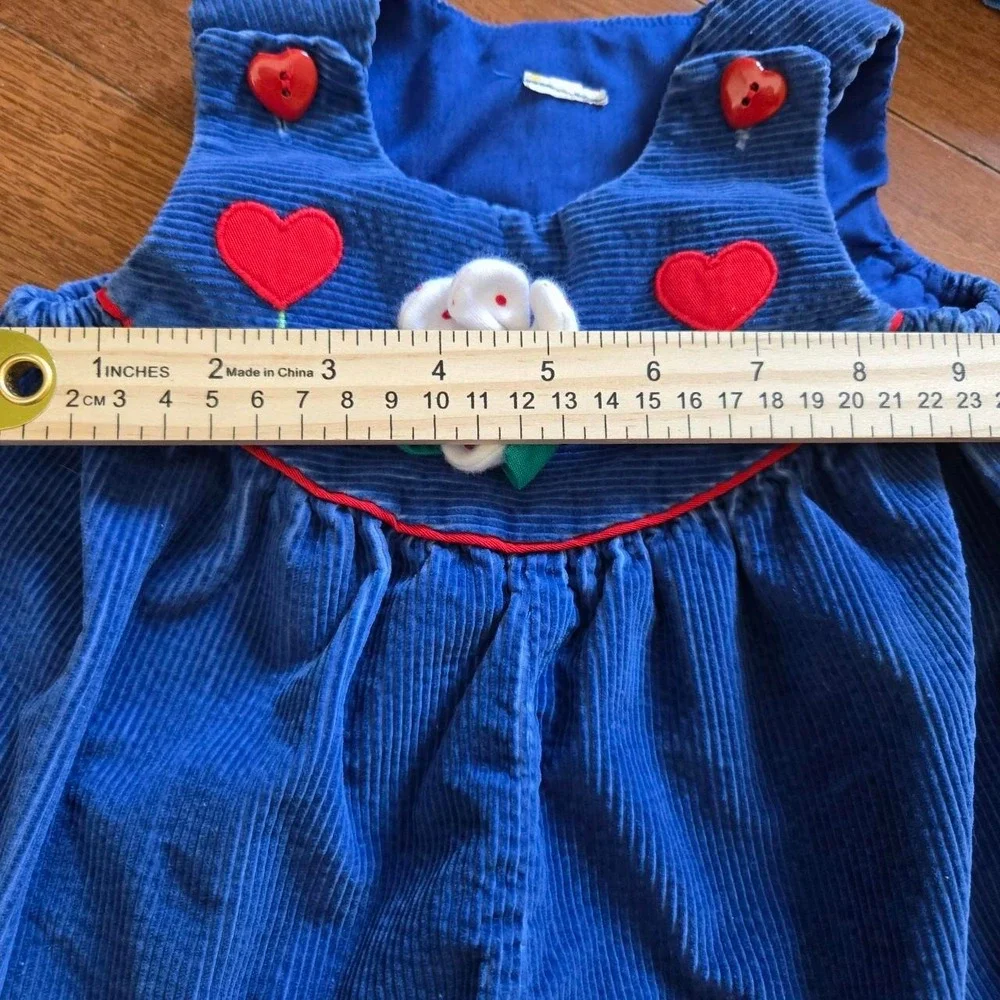 VTG colorblock blue corduroy rompers / overalls sizes 9m-24m check measurements
